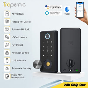 [24h Ship Out] TTLOCK Fully Automatic Smart Door Lock 60/70MM Single Latch Digital Door Lock with Sliding Cover Password IC Card Key Unlock