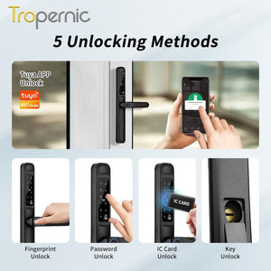 [COD] Tuya Smart Lock with Doorbell Waterproof Sliding Door Lock APP Remote Unlock Fingerprint Door Knob Password Digital Door Lock for Aluminum Door