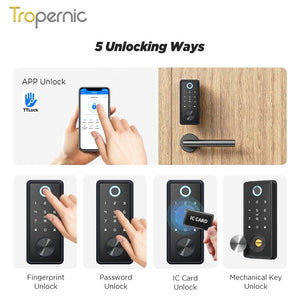 [24h Ship Out] TTLOCK Fully Automatic Smart Door Lock 60/70MM Single Latch Digital Door Lock with Sliding Cover Password IC Card Key Unlock