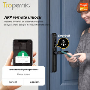[COD] Tuya Smart Lock with Doorbell Waterproof Sliding Door Lock APP Remote Unlock Fingerprint Door Knob Password Digital Door Lock for Aluminum Door