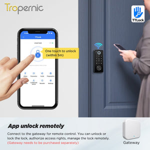 [24h Ship Out] TTLOCK Fully Automatic Smart Door Lock 60/70MM Single Latch Digital Door Lock with Sliding Cover Password IC Card Key Unlock