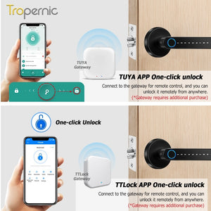 [No Drill] Tuya/TTLOCK Bluetooth Smart Door Lock APP Remote Unlock 5 In 1 Fingerprint Password IC Card Unlock Digital Lock for Wooden Door