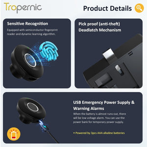 Fingerprint Smart Cabinet Lock NFC Drawer Lock with Public Mode for Home Public Cabinet