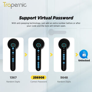 [No Drilling] TTLOCK Smart Door Lock Fingerprint Handle 60/70MM Single Latch 5 In 1 Digital Lock for Home Hotel Handle Adjustable Direction