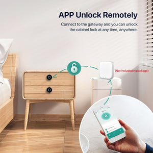 [20 Fingerprint Capacity] Tuya Smart Cabinet Lock Fingerprint Anti Theft Drawer Lock Bluetooth Unlock Keyless Smart Drawer Lock for Private Cabinet