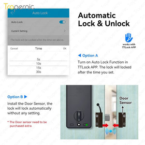 [24h Ship Out] TTLOCK Fully Automatic Smart Door Lock 60/70MM Single Latch Digital Door Lock with Sliding Cover Password IC Card Key Unlock