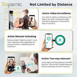 [New Arrival] 7 In 1 Tuya Fully Automatic Smart Door Lock with HD Camera Palm Unlock 6068 Security Door Lock Keyless Digital Lock Support Video Surveillance Two-Way Intercom