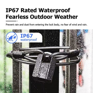 [24h Ship Out] Fingerprint Padlock IP67 Waterproof Smart Padlock USB Rechargeable Portable Anti Theft Lock for Warehouse Steel Door