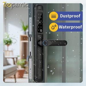 [COD] Tuya Smart Lock with Doorbell Waterproof Sliding Door Lock APP Remote Unlock Fingerprint Door Knob Password Digital Door Lock for Aluminum Door