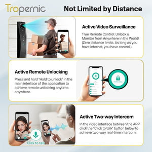 6 In 1 Tuya Smart Door Lock 3D Face Recognition Video Intercom Fully Auto Lock Pintu Rumah with Mechanical Deadlock APP Remote Unlock for Main Door Knob Heavy Duty