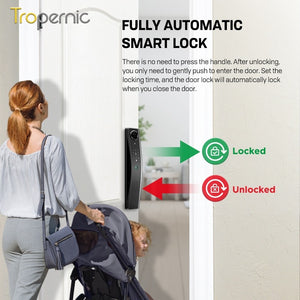 6 In 1 Tuya Smart Door Lock 3D Face Recognition Video Intercom Fully Auto Lock Pintu Rumah with Mechanical Deadlock APP Remote Unlock for Main Door Knob Heavy Duty