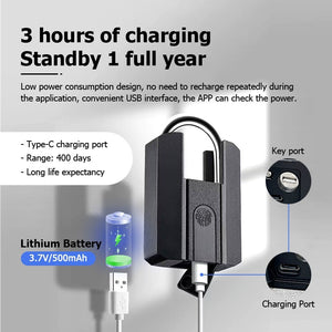 [24h Ship Out] Fingerprint Padlock IP67 Waterproof Smart Padlock USB Rechargeable Portable Anti Theft Lock for Warehouse Steel Door