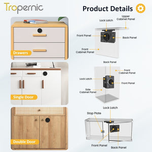 [Public Mode] 2 In 1 Smart Drawer Lock Password Cabinet Lock with IC Card Keyless Universal Cabinet Lock for Home Hotel Sauna Room