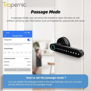 [No Drilling] TTLOCK Smart Door Lock Fingerprint Handle 60/70MM Single Latch 5 In 1 Digital Lock for Home Hotel Handle Adjustable Direction