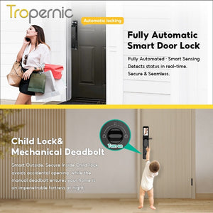 [Palmprint Unlock] 7 In 1 Tuya Smart Door Lock with Security Camera 3D Facial Recognition Fully Automatic Digital Lock Two Way Intercom Security Door Lock