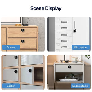 [20 Fingerprint Capacity] Tuya Smart Cabinet Lock Fingerprint Anti Theft Drawer Lock Bluetooth Unlock Keyless Smart Drawer Lock for Private Cabinet