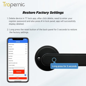 [No Drilling] TTLOCK Smart Door Lock Fingerprint Handle 60/70MM Single Latch 5 In 1 Digital Lock for Home Hotel Handle Adjustable Direction
