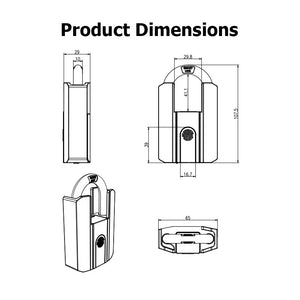 [24h Ship Out] Fingerprint Padlock IP67 Waterproof Smart Padlock USB Rechargeable Portable Anti Theft Lock for Warehouse Steel Door