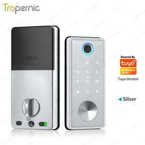 5 In 1 Tuya WiFiSmart Door Lock with Sensor Fully Automatic Fingerprint Door Lock Password Door Knob Main Door Digital Lock for Wooden Door