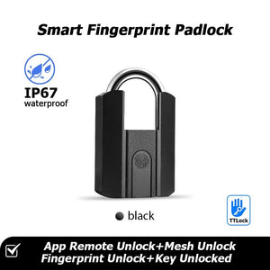 [24h Ship Out] Fingerprint Padlock IP67 Waterproof Smart Padlock USB Rechargeable Portable Anti Theft Lock for Warehouse Steel Door