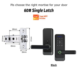 [COD] 5 in 1 Tuya WiFi Smart Door Lock with Tempered Glass Panel APP Remote Unlock Fingerprint Door Knob with Electronic Deadbolt Password IC Card Key Unlocking for Wooden Door Keyless Entry