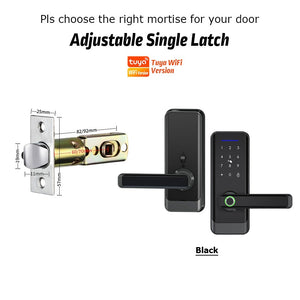 [COD] 5 in 1 Tuya WiFi Smart Door Lock with Tempered Glass Panel APP Remote Unlock Fingerprint Door Knob with Electronic Deadbolt Password IC Card Key Unlocking for Wooden Door Keyless Entry