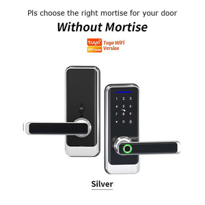 [COD] 5 in 1 Tuya WiFi Smart Door Lock with Tempered Glass Panel APP Remote Unlock Fingerprint Door Knob with Electronic Deadbolt Password IC Card Key Unlocking for Wooden Door Keyless Entry