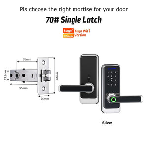 [COD] 5 in 1 Tuya WiFi Smart Door Lock with Tempered Glass Panel APP Remote Unlock Fingerprint Door Knob with Electronic Deadbolt Password IC Card Key Unlocking for Wooden Door Keyless Entry