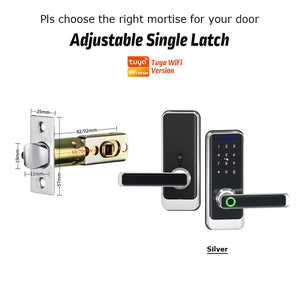 [COD] 5 in 1 Tuya WiFi Smart Door Lock with Tempered Glass Panel APP Remote Unlock Fingerprint Door Knob with Electronic Deadbolt Password IC Card Key Unlocking for Wooden Door Keyless Entry