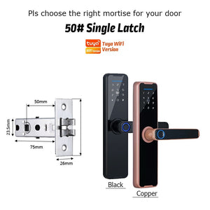 [No Gateway Required] 5 In 1 Tuya Smart Door Lock APP Remote Unlock Fingerprint Door Knob with Passage Mode Digital Door Lock Password IC Card Key Unlocking