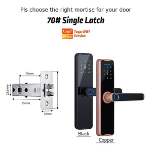 [No Gateway Required] 5 In 1 Tuya Smart Door Lock APP Remote Unlock Fingerprint Door Knob with Passage Mode Digital Door Lock Password IC Card Key Unlocking