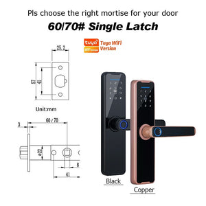 [No Gateway Required] 5 In 1 Tuya Smart Door Lock APP Remote Unlock Fingerprint Door Knob with Passage Mode Digital Door Lock Password IC Card Key Unlocking