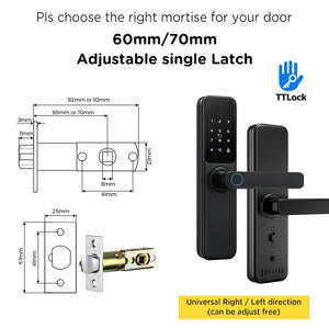 TTLOCK Smart Door Lock with Doorbell APP Management Fingerprint Door Knob Anti Theft Password Digital Lock for Home Wooden Door