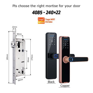 [No Gateway Required] 5 In 1 Tuya Smart Door Lock APP Remote Unlock Fingerprint Door Knob with Passage Mode Digital Door Lock Password IC Card Key Unlocking