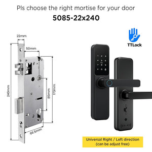 TTLOCK Smart Door Lock with Doorbell APP Management Fingerprint Door Knob Anti Theft Password Digital Lock for Home Wooden Door