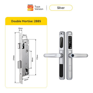 [COD] Tuya Smart Lock with Doorbell Waterproof Sliding Door Lock APP Remote Unlock Fingerprint Door Knob Password Digital Door Lock for Aluminum Door
