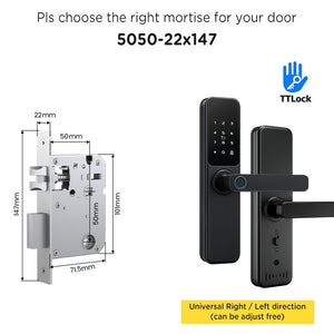 TTLOCK Smart Door Lock with Doorbell APP Management Fingerprint Door Knob Anti Theft Password Digital Lock for Home Wooden Door