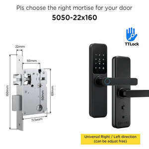 TTLOCK Smart Door Lock with Doorbell APP Management Fingerprint Door Knob Anti Theft Password Digital Lock for Home Wooden Door