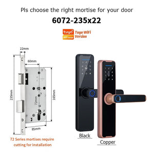 [No Gateway Required] 5 In 1 Tuya Smart Door Lock APP Remote Unlock Fingerprint Door Knob with Passage Mode Digital Door Lock Password IC Card Key Unlocking