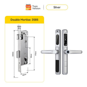 [COD] Tuya Smart Lock with Doorbell Waterproof Sliding Door Lock APP Remote Unlock Fingerprint Door Knob Password Digital Door Lock for Aluminum Door