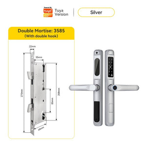 [COD] Tuya Smart Lock with Doorbell Waterproof Sliding Door Lock APP Remote Unlock Fingerprint Door Knob Password Digital Door Lock for Aluminum Door