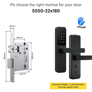 TTLOCK Smart Door Lock with Doorbell APP Management Fingerprint Door Knob Anti Theft Password Digital Lock for Home Wooden Door