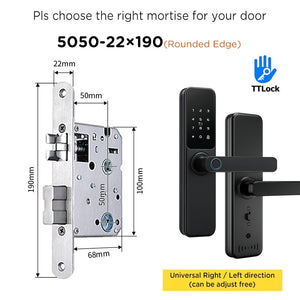 TTLOCK Smart Door Lock with Doorbell APP Management Fingerprint Door Knob Anti Theft Password Digital Lock for Home Wooden Door