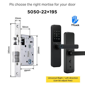 TTLOCK Smart Door Lock with Doorbell APP Management Fingerprint Door Knob Anti Theft Password Digital Lock for Home Wooden Door