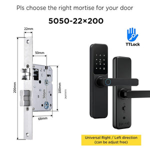 TTLOCK Smart Door Lock with Doorbell APP Management Fingerprint Door Knob Anti Theft Password Digital Lock for Home Wooden Door
