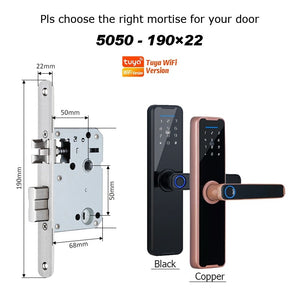 [No Gateway Required] 5 In 1 Tuya Smart Door Lock APP Remote Unlock Fingerprint Door Knob with Passage Mode Digital Door Lock Password IC Card Key Unlocking