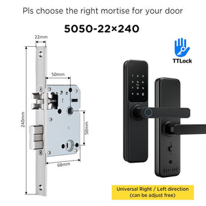 TTLOCK Smart Door Lock with Doorbell APP Management Fingerprint Door Knob Anti Theft Password Digital Lock for Home Wooden Door
